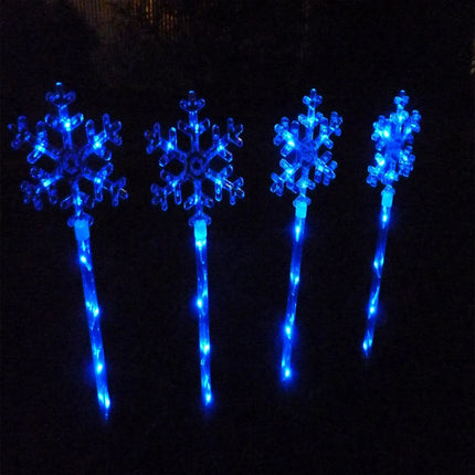 4 Pieces 40 LED Blue Snowflakes Solar Christmas Garden Lights