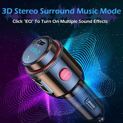 Bluetooth Adapter Car Wireless FM Radio FM Transmitter PD Dual USB Charger MP3