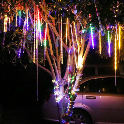 Christmas LED Solar String Lights Falling Rain Drop Icicle Warm