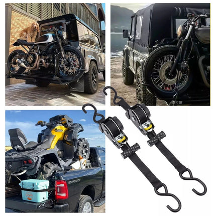 2PCS Automatic Retractable Ratchet Tie-Down Straps Self Retracting Straps