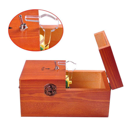 Turns Itself Off Wooden Useless Box Leave Me Alone Machine Funny Gadget Toy Gift