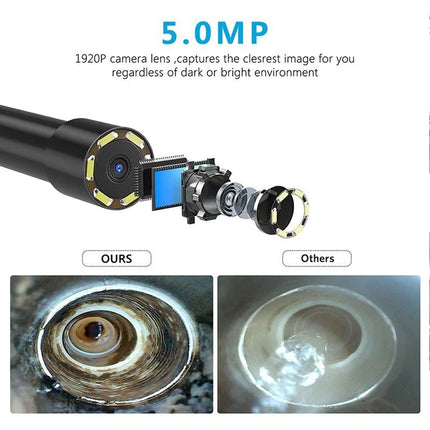WIFI Endoscope HD 5MP Borescope Inspection Camera Waterproof For iPhone Android 2M