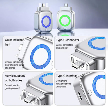 Type-C 140W Auto Disconnect Charging Adapter Fast Charge Mechanical Cut-Off - Silver White