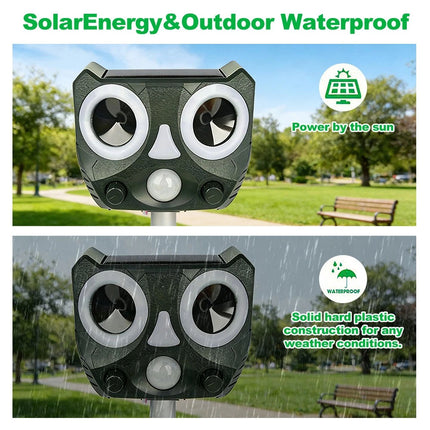 Solar Ultrasonic Bird Repeller Motion Sensor Animal & Pets Rat Possum Repellent