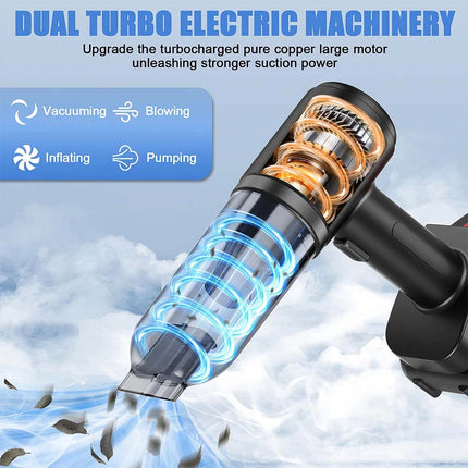 High Power 35000 PA Suction Blower Cordless Handheld Vacuum Cleaner for Home Car Brushless-Black