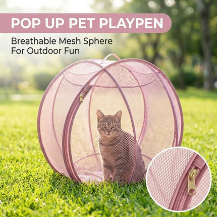 Rolling Cat Hamster Ball for Outside,Pop Up Catio Outdoor Cat Enclosure 27inch