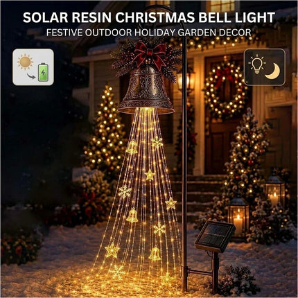 Christmas Bell Magic Fountain, Flowing Snowflake LED Christmas Garden Light