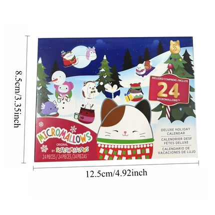 24 Day Micromallows Holiday Advent Calendar 2.5" PVC Toys Christmas Countdown