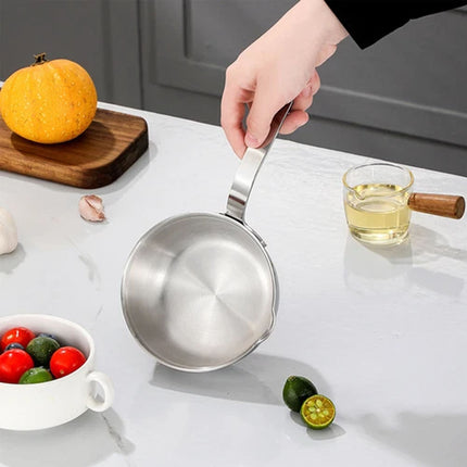 Stainless Steel Milk Pot Butter Warmer Pan Small Saucepan with Pour Spouts