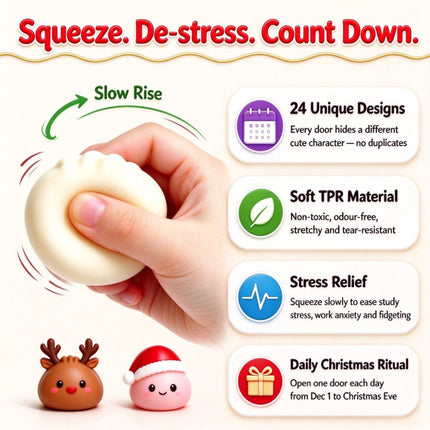 Christmas Squishies Advent Calendar 2026 Countdown Calendar, 24 Squish Toys
