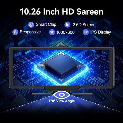 10.26" 4K Car Camera Wireless Apple CarPlay Android Auto FM Touch Screen Radio