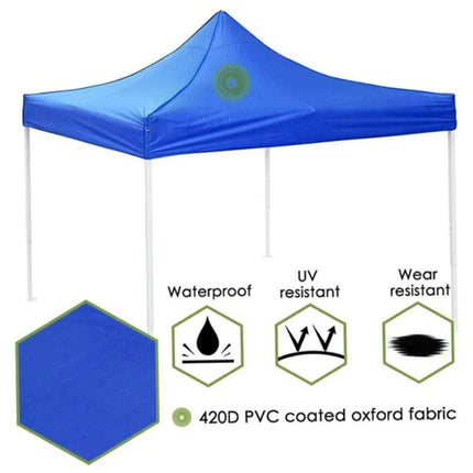 Garden BBQ Gazebo Top Cover Cloth Roof Replacement Fabric Tent Canopy 2.9x2.9m (Blue）