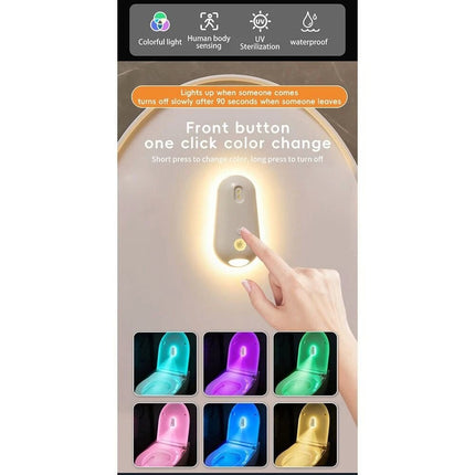 Motion Sensor Activated Toilet UV Sanitizer Toilet Night Light Bathroom