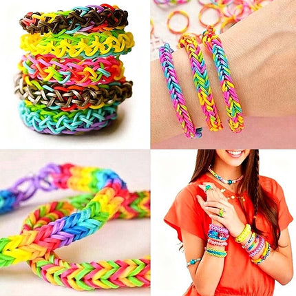 12000PCS Rainbow Loom Bands Rubber Bracelet Making Kit S Clips Beads DIY Toys