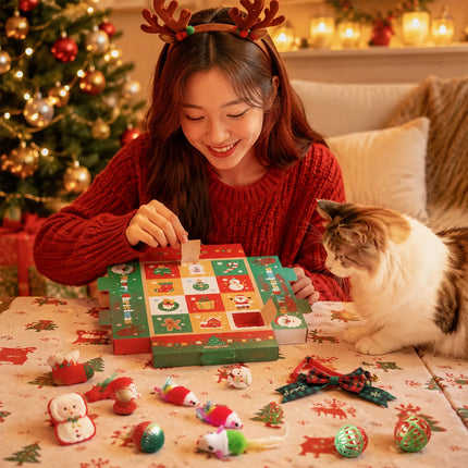 Cat Advent Calendar 2026 Christmas Countdown Calendar for Kitten Toys 12 PCS  （C Set）