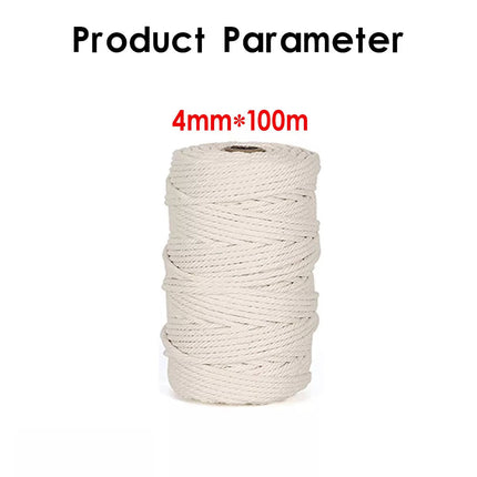4mm Natural Cotton Rope Cord String Twisted Beige Craft Macrame Artisan