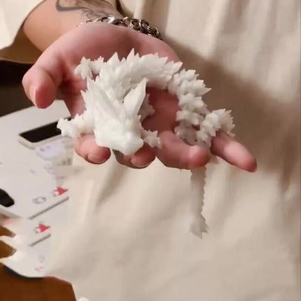 45CM Glow in the Dark 3D Printed Articulated Crystal Dragon Fidget Toy Desk Car Decor