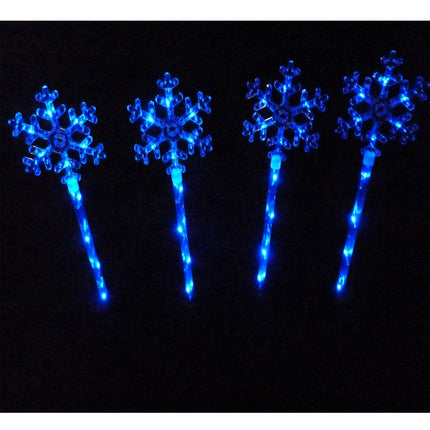 4 Pieces 40 LED Blue Snowflakes Solar Christmas Garden Lights