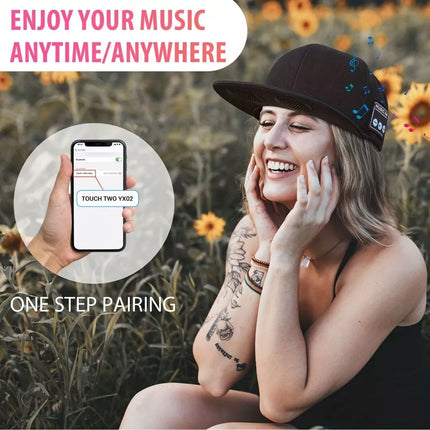 Wireless Smart Speaker Baseball Cap for Men Women Outdoor Sports Fitness Hat （Black）