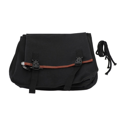 Waterproof Motorcycle Saddle Bag Black Universal Riding Canvas Travel Bag