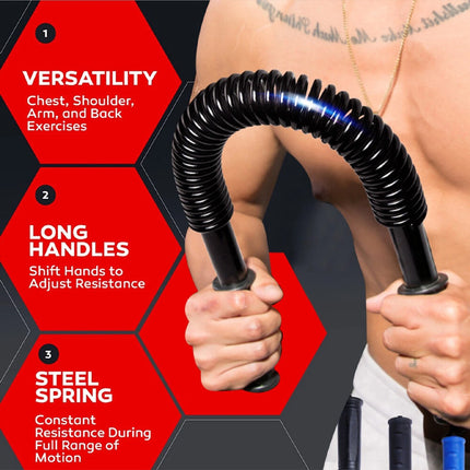Flexible Arm Power Twister Strength Training Stick Spring Bendy Bar Gym 50KG