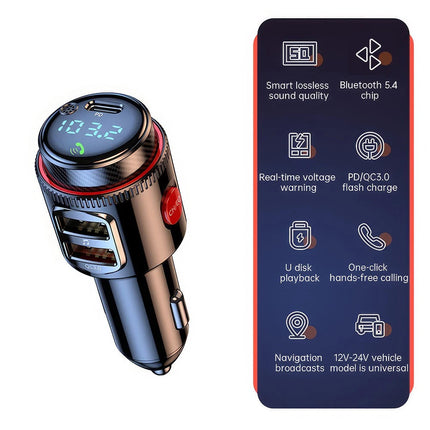 Bluetooth Adapter Car Wireless FM Radio FM Transmitter PD Dual USB Charger MP3