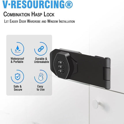 Security Hasp Lock Security 3 Digit Combination For Wardrobe Drawer Cabinet Door