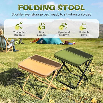Portable Stool Lightweight Foldable Stool with Bag for Picnic Hiking Fishing