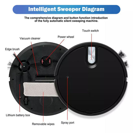 Smart Robot Vacuum Cleaner Automatic Floor Sweeper Carpet Clean Rechargeable