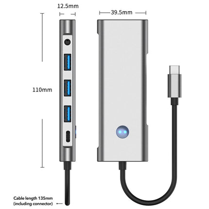 9 in 1 Hub Docking Station Type-C to HDMI Adapter 4K @60Hz HDMI USB 3.0 SD TF
