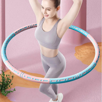 Fitness Hula Hoop Detachable Home Exercise Lose Weight Workout Adults Hoola Blue-Pink