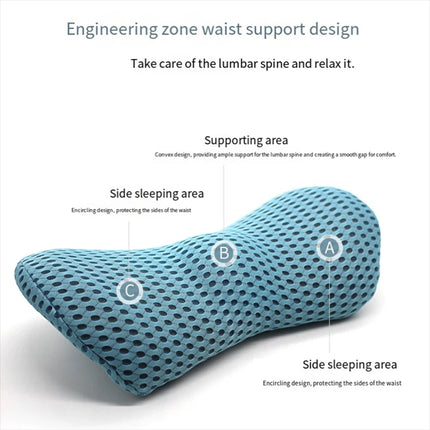 Lumbar Support Pillow for Sleeping Memory Foam Back Support Pillow  (blue)