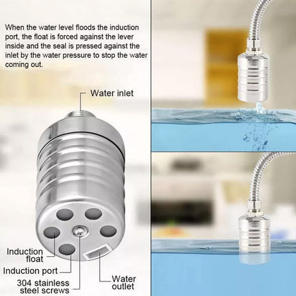 304 Stainless Steel Float Valve Automatic Water Level Controller Home Kitchen 4 point side water inlet