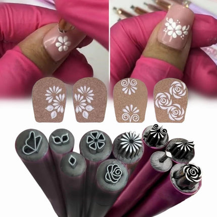15X Patterns Nail Art Stamp Pen Precision Stamp Pen DIY Nail Art Dotting Tool