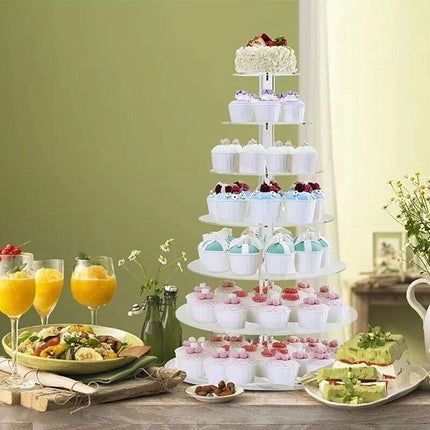 7Tier Acrylic Clear Round Cupcake Cake Stand Birthday Wedding Party