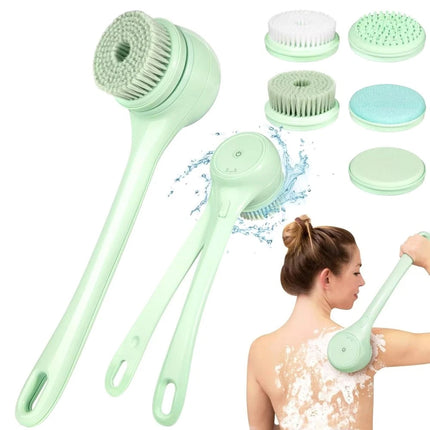 Electric Body Brush Back Scrubber Dual Handle Auto Spinning Waterproof Rotating