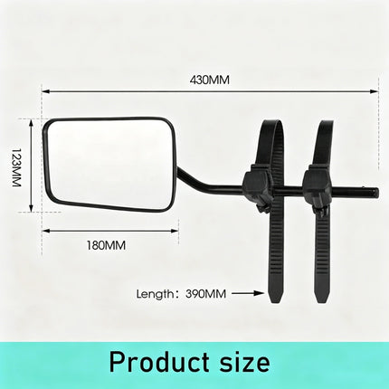 2x Towing Mirrors Pair Clip on Multi Fit Clamp On Towing Caravan 4X4 Trailer 4WD