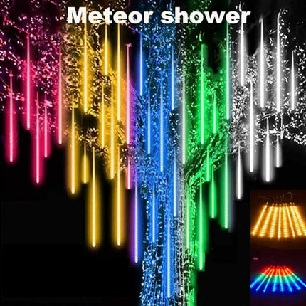 Christmas LED Solar String Lights Falling Rain Drop Icicle Warm