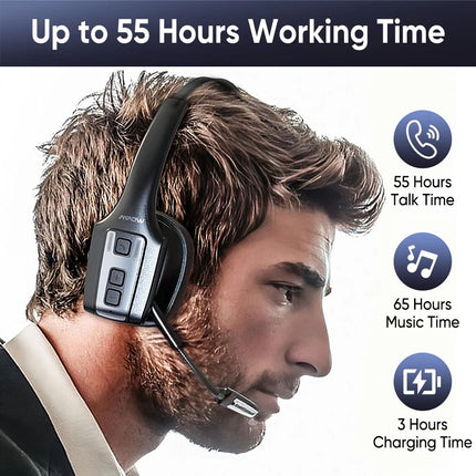 Bluetooth Headphones Noise Cancelling Microphone Trucker Bluetooth Headset