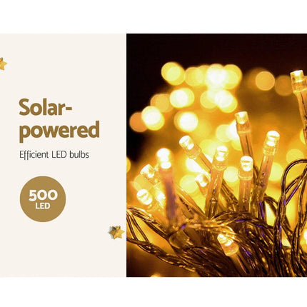 12.5M Christmas Lights Solar Icicle String Light Warm White