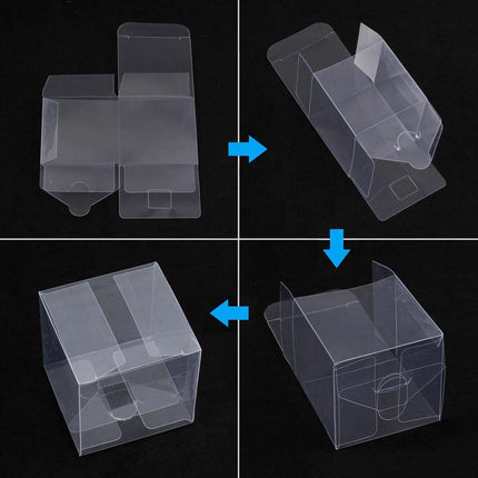 100x PVC Clear Transparent Macaron Square Cube Box For Wedding Favour Gift Candy