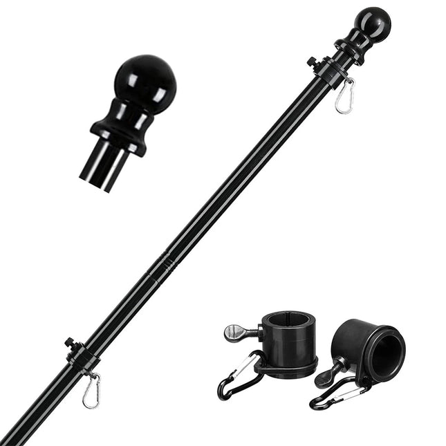 1.8M Telescoping Flag Pole Kit for House Stainless Steel Flag Pole Holder