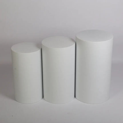 3x Round Plinth Cylinder Pedestal Stand Party Wedding Cake Dessert Flower