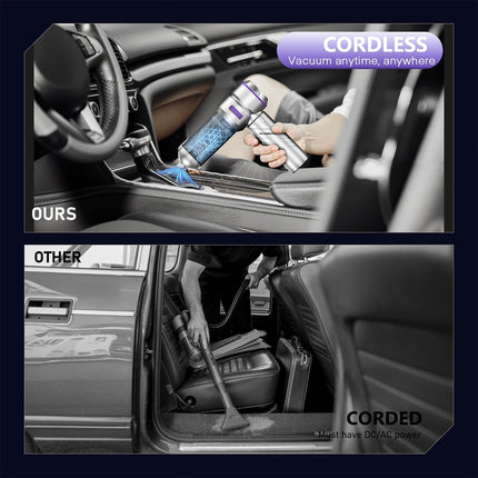 Hand Held Car Vacuum Cordless 15000PA Rechargeable High Power Cordless 80,000RPM