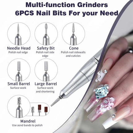 45000RPM Rechargeable Electric Nail Drill Machine Manicure Machine Portable