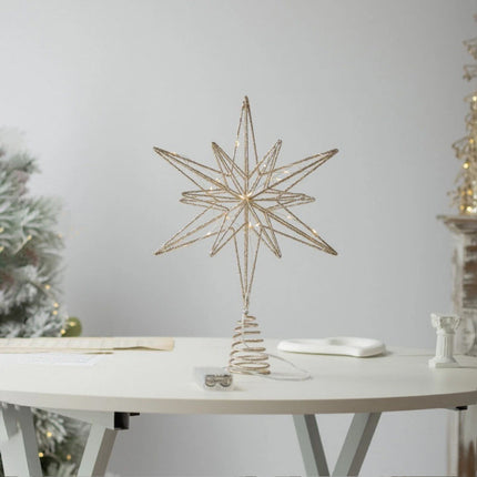 LED Christmas Tree Topper Star Xmas Tree Light Ornaments Party Tree Decor