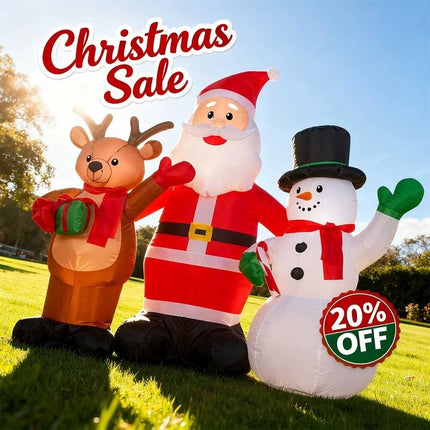 Inflatable Christmas Santa Claus Snowman Reindeer With LED lights decoration Set