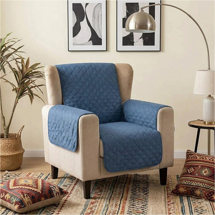 Sofa Cover Quilted Couch Covers Lounge Pet Protector Slipcovers Blue 55*196CM