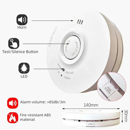 240V Smoke Alarm Photoelectric Activfire Certified Hard Wired With 9V Battery