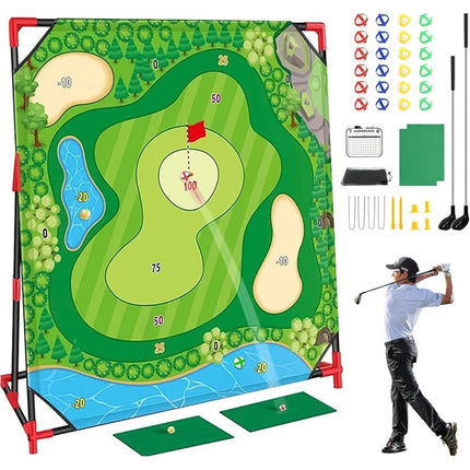 Golf Chipping Game Battle Golf with Golf Club & Hitting Mat Chip Sticky Kit Home